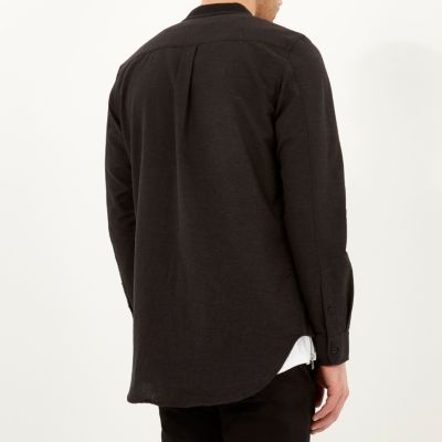 Black baseball collar shirt